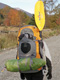 Alpaca packraft - Rolled down Alpaca attached to a backpack, Hua-Hum, Argentina