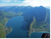 Annecy & Chamonix, France - Paragliding tour to the French Alps :: Paragliding across lake Annecy