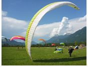 Annecy & Chamonix, France - Paragliding tour to the French Alps :: The main big and perfect LZ at the lake Annecy at the village of Doussard at the southern end of the lake