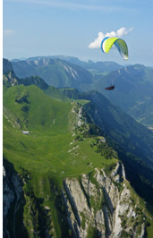 Annecy & Chamonix, France - Paragliding tour to the French Alps :: The prominet limestone walls of Dents de Lanfon along the shores of Lake Annecy, a staging point before flying across the lake