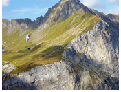 Annecy & Chamonix, France - Paragliding tour to the French Alps :: Paragliding along the Faucigny range above Plaine-Joux, Passy at the entry to Chamonix valley.