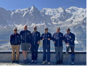 Annecy & Chamonix, France - Paragliding tour to the French Alps :: Jarek and the group of pilots from 2022 XC Camp tour at the Planpraz takeoff above Chemonix in front of Mont Blanc.