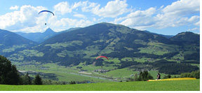 Hollersbach :: Hollersbach paragliding takeoff. Perfect for afternoon flights with N wind, Salzach valley, Pinzgau, High Tauern Alps, Austria