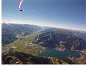 Salzach Valley and Zell am See lake and town :: Flying above Salzach valley along the Pinzgau Walk, Pinzgau, High Tauern Alps, Austria