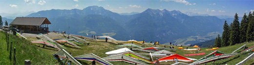 Emberger Alm :: Emberger Alm paragliding takeoff above Greifenburg, Drau valley, Carinthia, High Tauern Alps, Austria