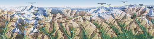 XC paradise :: Panorama of Salzach valley, Pinzgau, High Tauern Alps, Austria