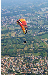 Paragliding in Bassano del Grappa area. Classic Italian countryside full of villages an vineyards.