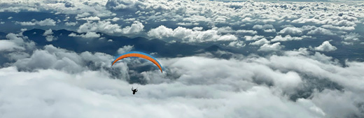 Paragliding Bassano del Grappa. Flying from the highest of Bassano launches - Panetone - near the top of Monte Grappa.