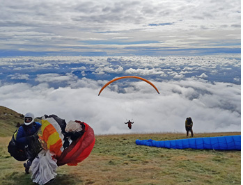Bassano del Grappa paragliding. Panetone - the highest of the grassy takeoffs in Bassano flying area.