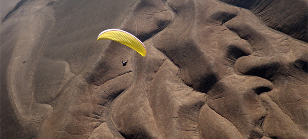 Paragliding in The Atacama Desert, Pisagua, Iquique, Chile