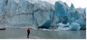 Andres Glacier, one of the very remote glaciers of Western Patagonia, Northern Patagonian Ice Field, Aisen, Patagonia, Chile