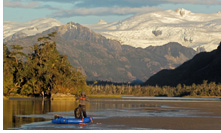 Kelly inlet tidal flats and Northern Patagonian Ice Field, Aisen, Patagonia, Chile