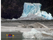 Benito Lake - Paddling at proglacial lake of Benito Glacier, Northern Patagonian Ice Field, Aisen, Patagonia, Chile