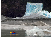 Benito Lake - Paddling at proglacial lake of Benito Glacier, Northern Patagonian Ice Field, Aisen, Patagonia, Chile