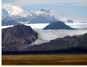 San Quintin Glacier - Marshes of Istmo Ofqui and a glimpse of San Quintin Glacier - the largest glacier of Northern Patagonian Ice Field, Northern Patagonian Ice Field, Aisen, Patagonia, Chile