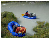 Benito Lake - Paddling at proglacial lake of Benito Glacier, Northern Patagonian Ice Field, Aisen, Patagonia, Chile