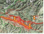 Cross country paragliding routes and take-offs in Julian Alps, Slovenia