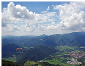 View from Kobala takeoff, Tolmin, Soca valley, Julian Alps, Slovenia